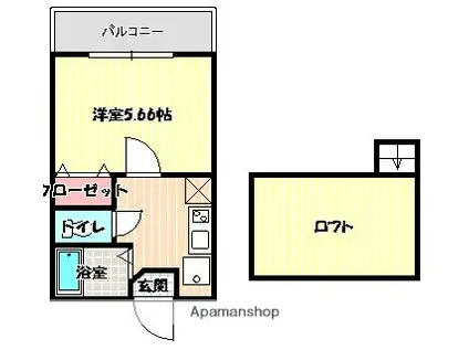 リリーフ周船寺II(1K/1階)の間取り写真