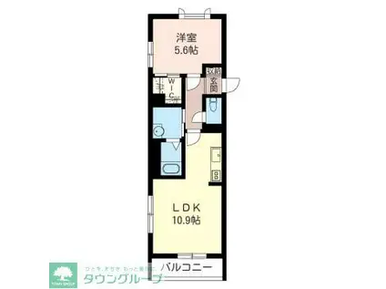 コンフォート住吉B棟(1LDK/1階)の間取り写真