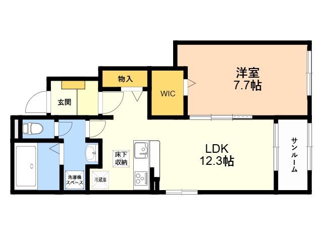 パークサイド(1LDK/1階)の間取り写真