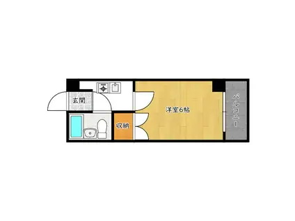 グリーンガーデン堺(1K/2階)の間取り写真