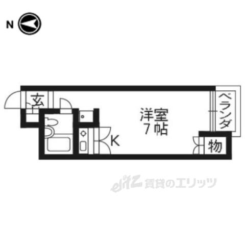サウスコート(ワンルーム/3階)の間取り写真