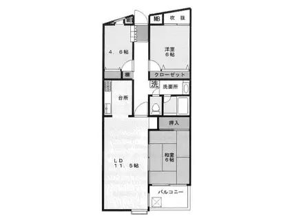 パティオ北新宿(3LDK/4階)の間取り写真