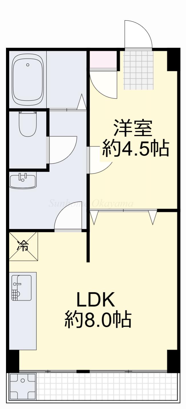 ACE弐番館(1DK/2階)の間取り写真