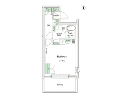 スタイリオ池上WELL(ワンルーム/1階)の間取り写真