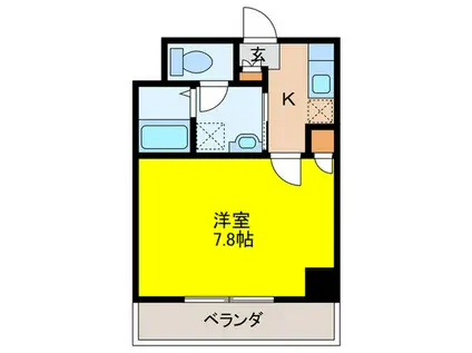 バウスクロス福大通(1K/8階)の間取り写真