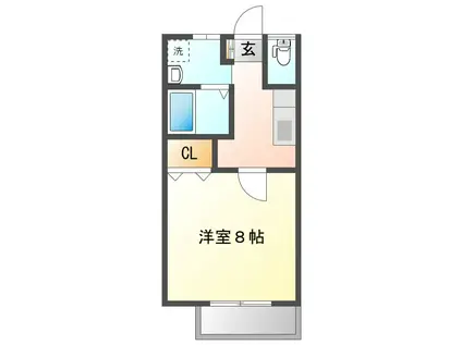 コーポマーメイド(1K/2階)の間取り写真