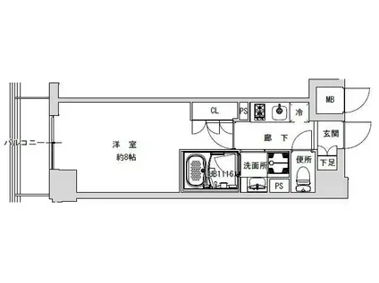 プライマル千石(1K/3階)の間取り写真