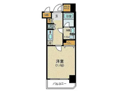 パレステュディオ銀座東壱番館(1K/4階)の間取り写真