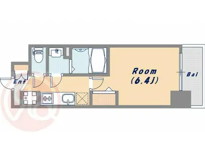 プレサンス南堀江スタイルズ(1K/4階)の間取り写真