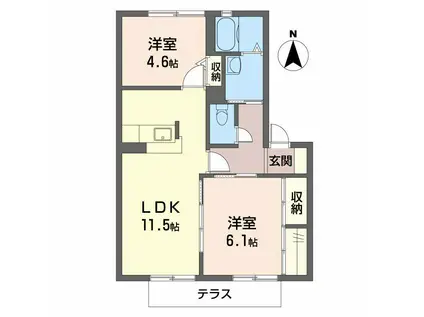 メゾン・ソレイユ(2LDK/1階)の間取り写真