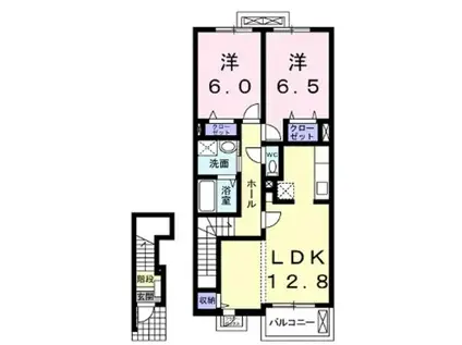 ライスヘッド(2LDK/2階)の間取り写真