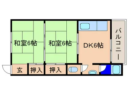 マスターズエル高師浜(2DK/2階)の間取り写真