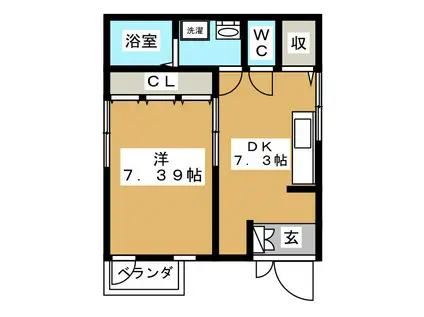 滝野川5アパート(1DK/2階)の間取り写真