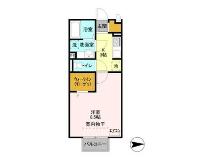 プレシャス育英(1K/2階)の間取り写真