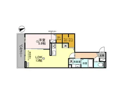 D-ROOM 正木(1LDK/3階)の間取り写真