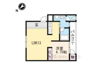 シャトーフレーズ(1LDK/3階)の間取り写真