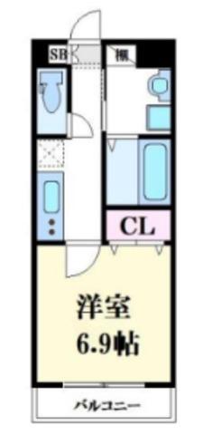 MISTRAL千代田町(1K/4階)の間取り写真