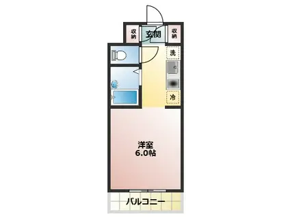 ドミールタカツ(ワンルーム/1階)の間取り写真