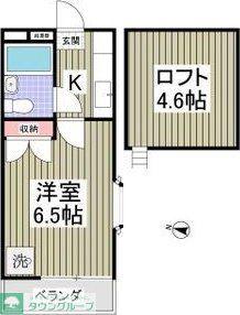 カルミア(1K/2階)の間取り写真