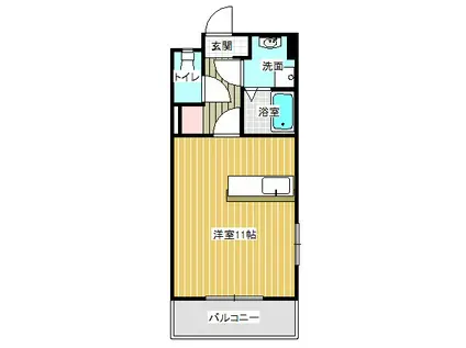 中村ビル(ワンルーム/2階)の間取り写真