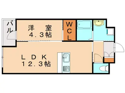 SHIZUKA BLDG(1LDK/2階)の間取り写真