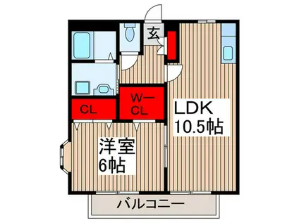 カーサ・ソレジオ(1LDK/1階)の間取り写真