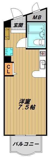 ミスティ∞(ワンルーム/3階)の間取り写真