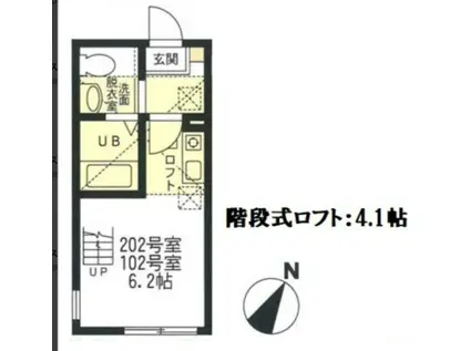 ハーミットクラブハウスキアーヴェII(ワンルーム/2階)の間取り写真