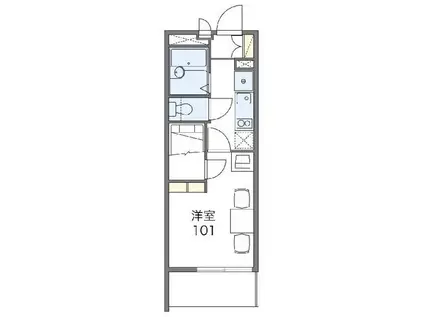 レオパレス所沢航空公園(1K/3階)の間取り写真