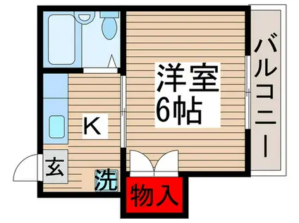 メゾンドローゼ(1K/1階)の間取り写真