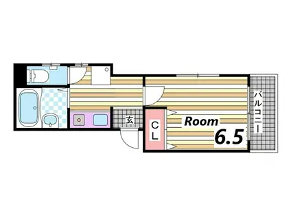 CASA T.M(1K/3階)の間取り写真