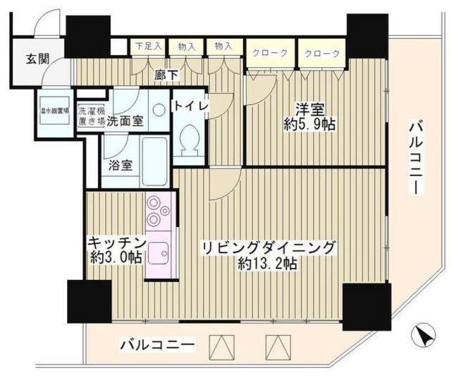 トレステージ目黒(1LDK/2階)の間取り写真
