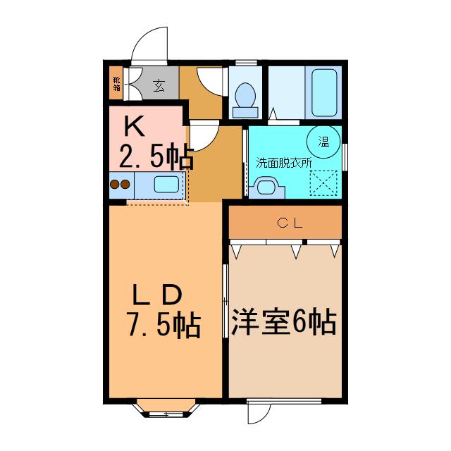 すずらんハイツ(1LDK/1階)の間取り写真