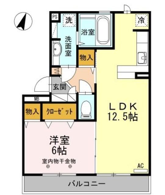 ロイヤルティアラV・VIV(1LDK/3階)の間取り写真