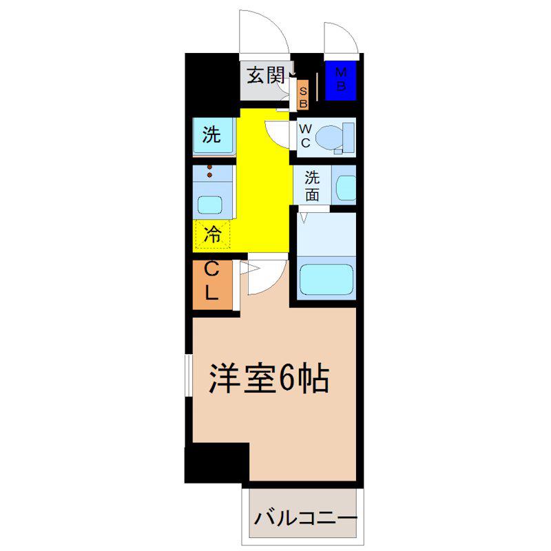 エステムコート名古屋新栄アクシス(1K/12階)の間取り写真