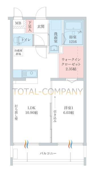 PRAIA GUJIN(1LDK/1階)の間取り写真