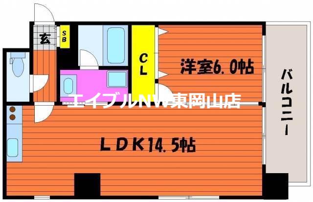 SIN KERUUXU TERA(1LDK/9階)の間取り写真