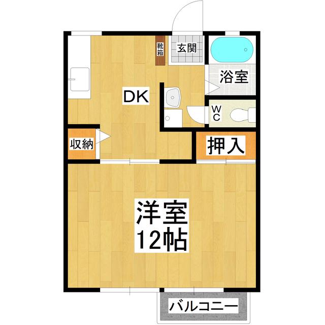 ナカネハイツC棟(1DK/1階)の間取り写真