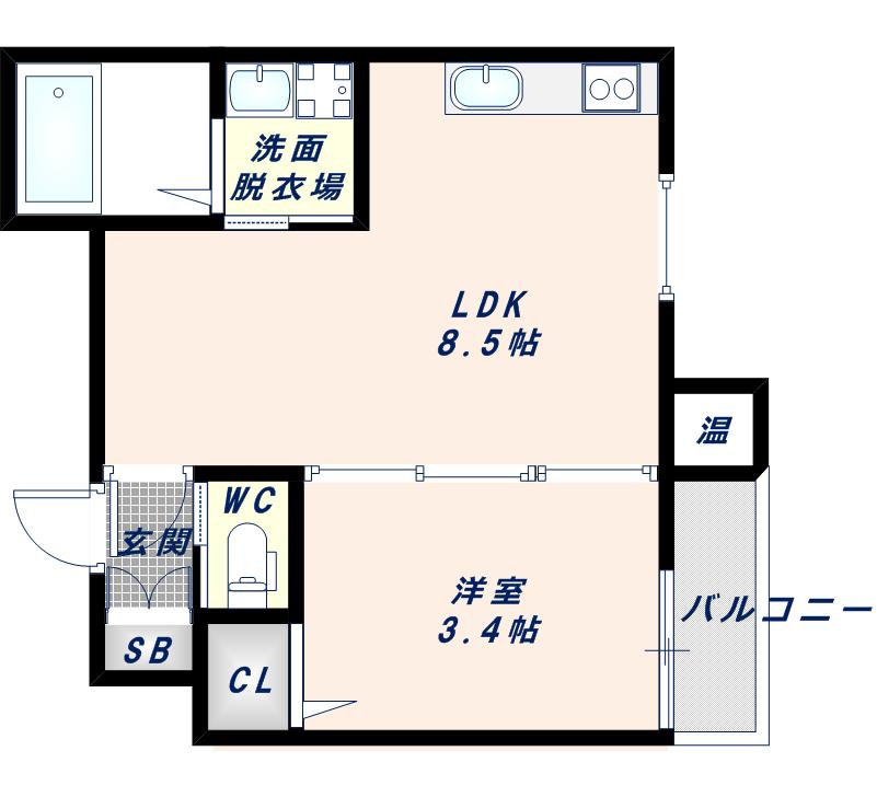 F ASECIA NOBILTA(1LDK/3階)の間取り写真
