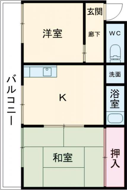 AN PALACE(2DK/5階)の間取り写真