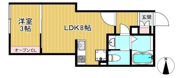 LUXIS東久留米(1LDK/3階)の間取り写真