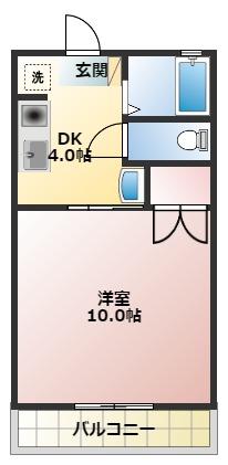 アムール(1DK/1階)の間取り写真