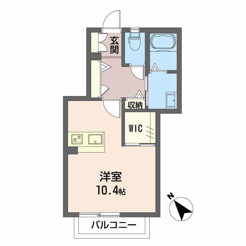 シャーメゾン真締川(ワンルーム/1階)の間取り写真