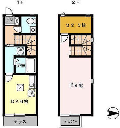 ＪＲ指宿枕崎線 慈眼寺駅 徒歩5分 2階建 築20年(1DK/1階)の間取り写真
