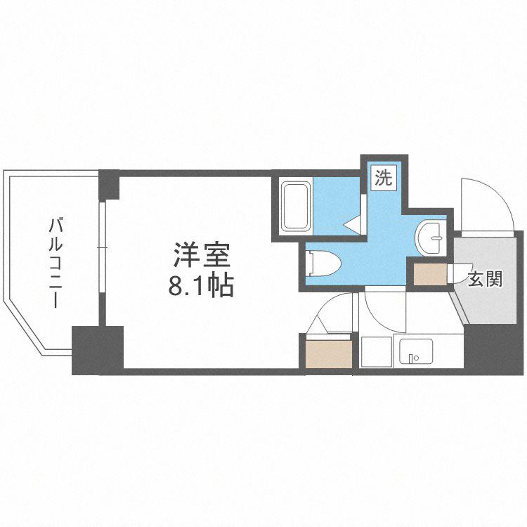 エグゼ堺筋本町(1K/6階)の間取り写真