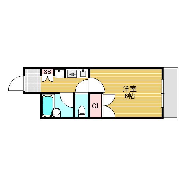 エスリード新大阪第8(1K/4階)の間取り写真