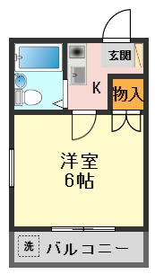 プレステージ新小岩(1K/1階)の間取り写真