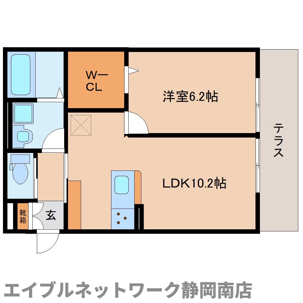 KOMOREBI GARDEN中田本町B(1LDK/1階)の間取り写真