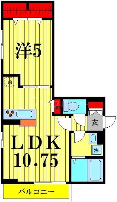 プランドールメゾン 1番館(1LDK/2階)の間取り写真
