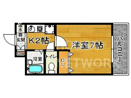 二条CUBE(1K/5階)の間取り写真